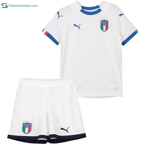 Camiseta Italia 2ª Niños 2018 Blanco